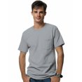 thumbnail image 1 of Hanes Beefy-T Men`s Pocket T-Shirt, S, Light Steel, 1 of 1