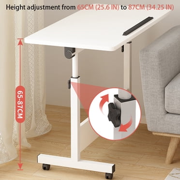 Veecom Petit Bureau Debout Réglable, Bureau Debout Mobile avec Roulettes, Poste de Travail Informatique de Bureau Portable