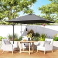 thumbnail image 2 of Outsunny 8'x8' Square Patio Hanging Offset Umbrella w/ Cross Base Dark Grey, 2 of 10