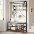 thumbnail image 1 of AKDSteel Coat Rack Shoe Bench for Entryway Hall Tree Shoe Rack Large 3-Tier Storage Shelf and Hooks Removable Industrial Accent Furniture Metal Frame, 1 of 9