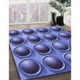 thumbnail image 3 of Ahgly Tapis d'Intérieur Lavable en Machine Carré Transitionnel Bleu Ciel, 7 Pieds Carré, 3 of 7