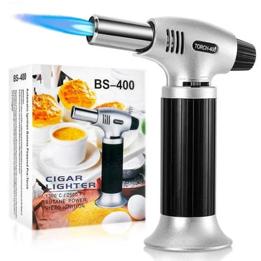Culinary Butane Torch Lighters Kitchen Blow Torch for Cooking with Safety Lock & Adjustable Flame, Refillable Kitchen Torch & Cooking Torch for Creme Brule & Baking