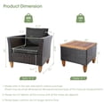 thumbnail image 3 of Costway 3PCS Patio Wicker Rattan Sofa Set Furniture Outdoor Acacia Wood Conversation, 3 of 8