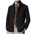 thumbnail image 2 of Xuniizn Mens Cardigan Sweater, Solid Color Long Sleeve Lapel Button Stretch Knit Sweaters with Pockets, Spring Daily Casual Comfortable Soft Sweaters Outerwear, 2 of 6