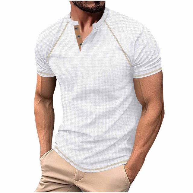 Plebaso Men's Shirts Casual Short Sleeve Classic Tees Shirts Summer Lightweight Button down Basic Tshirts