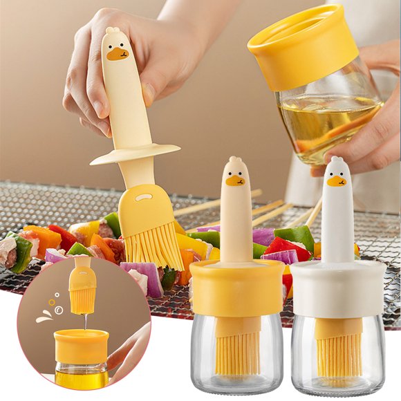 Meitianfacai Sauce and Oil Bottle with Silicone Brush for Cooking BBQ Kitchen Portable Outdoor BBQ Camping Cooking Tool and Accessory