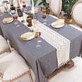thumbnail image 3 of Macrame Woven Lace Boho Table Runner With Decorative Tassels For Bohemian Wedding Bridal Shower And Farmhouse Home, 3 of 3