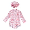 thumbnail image 1 of Girls Rash Guard Swimsuit Ruffle Sun Protection Long Sleeve Girls Bathing Suit 18-24 Months Girl Fashion, 1 of 3
