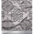 thumbnail image 1 of Soimoi Velvet Fabric Floral Mandala Print Sewing Fabric Yard 58 Inch Wide, 1 of 3