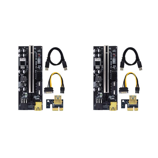 tredstone 5x USB 3 Riser Board VER009S GOLD PCI-E 1x to 16x Powered 60cm PCIe Extender Type 2 2Set