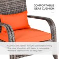 thumbnail image 4 of Outsunny Outdoor Adirondack Chair Rattan Fire Pit Chair with Cushion Orange, 4 of 10