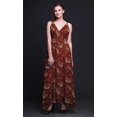 thumbnail image 3 of Bimba Robe Longue Maxi de Plage pour Femmes à Imprimé Feuilles, à Bretelles, Tenue de Villégiature d'Été - Petit, 3 of 5
