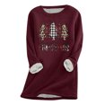 thumbnail image 2 of Chandails en Molleton Femmes Tendance Mode Féminine Noël Imprimé Manches Régulières Hiver Ample Vacances Décontracté Manches Col Rond Chemise Hauts Mignons Chandails à Capuchon pour Adolescentes en Liquidation, 2 of 5