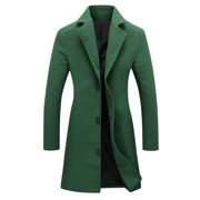 LMKIHUSA Women's Trench Coats Plus Size Lapel Notched Collar Peacoat Inner Lining Single Breasted Outerwear Thicken Wool Mid Long Jackets 2025 Fall Winter Coat Green,XXXXXL