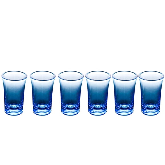 Glass&Bottle Giftware for Kitchen Dining Stemless Water Tumblers with Shatterproof Acrylic Construction Elegant Glassless Design for Everyday Use on Platforms, 2.6×1.22 inch, Blue