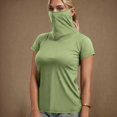 thumbnail image 2 of BiZtdJrK Chandails de Bain de Protection Solaire pour Femmes Été Plage Maillot Dermoprotecteur Chandail Séchage Rapide Manches Courtes Plein Air Randonnée Hauts Vert Armée TTG Cadeaux de la Fête des Mères, 2 of 8
