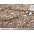 thumbnail image 3 of Soimoi Brown Polyester Crepe Fabric Leaves,Insect & Floral Artistic Fabric Prints by Yard 52 Inch Wide, 3 of 3
