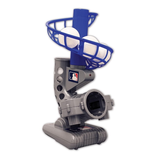 Franklin Sports MLB Electronic Baseball Pitching Machine – Height Adjustable – Ball Pitches Every 7 Seconds – Includes 6 Plastic Baseballs