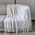 thumbnail image 1 of TopLLC Couverture Jetée, Couverture Jetée pour Canapé Couverture Douce Couverture Tricotée Couverture à Franges Couverture de Sofa Couverture de Sommeil 180x130cm Couverture Douce, 1 of 6