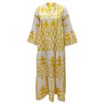 thumbnail image 3 of Fortune Robe Longue Bohème pour Femme Grande Taille à Manches Longues, Boutonnée, Robe Chemise à Imprimé Géométrique, Coupe Ample Évasée, Tailles P-4TG, 3 of 4