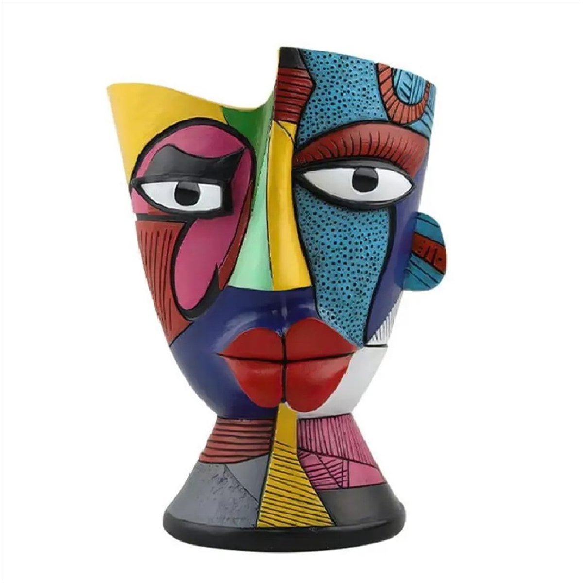 Outdoor Plant Planter Resin Flower Pots Abstract Face Design Decorative Plant Planter for Home Desk Garden Balcony,1 x Planter Pot