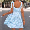 thumbnail image 5 of LOVZFMLL Dresses Women Casual Draw Back Printed Sleeveless Ruffle Lace-up Cold Shoulder Dress, 5 of 5