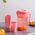thumbnail image 1 of Large Capacity Cold Water Pitcher With Cups Set,Plastic Beverage Kettle With Lid Handle Tea Juice Pitcher,2.2L Drink Dispenser Cold Hot Water Jug For Home Party Picnic Refrigerator Safe Water Pitcher, 1 of 6
