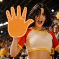 thumbnail image 5 of Five Finger Foam Cheering Hands For A Party Universal Five Finger Foam Hands For Cheerleaders. Yellow, 5 of 5