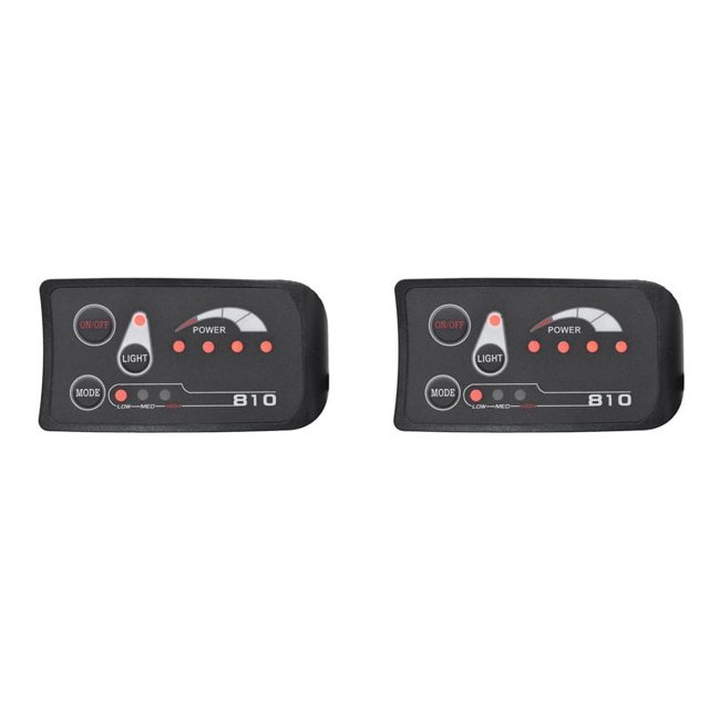 2X 6PIN S810 E-Bike Meter LED Display IP65 36V UART for Electric Bike Electric Bicycle Meter(36V),2 * Meter,Black
