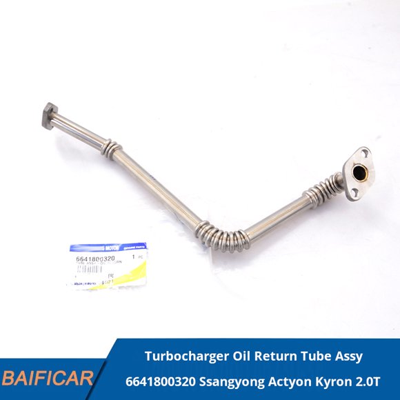Baificar Tube de Retour d'Huile Turbocompresseur Authentique Assy 6641800320 pour Ssangyong Actyon Kyron 2.0T