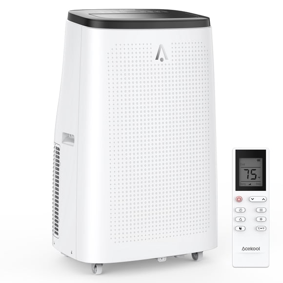 YUSAZENS Climatiseur Portable 14000 BTU - 3-en-1 AC - Télécommande - Faible Bruit - Écoénergétique - Blanc+noir