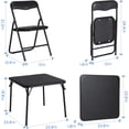 thumbnail image 2 of YUSAZENS 3-Piece Folding Card Table and Chair Set, Upholstered Activity Set with Portable Metal Frame, Great for Eating, Reading & Playing Indoors and Outdoors,Black, 2 of 8