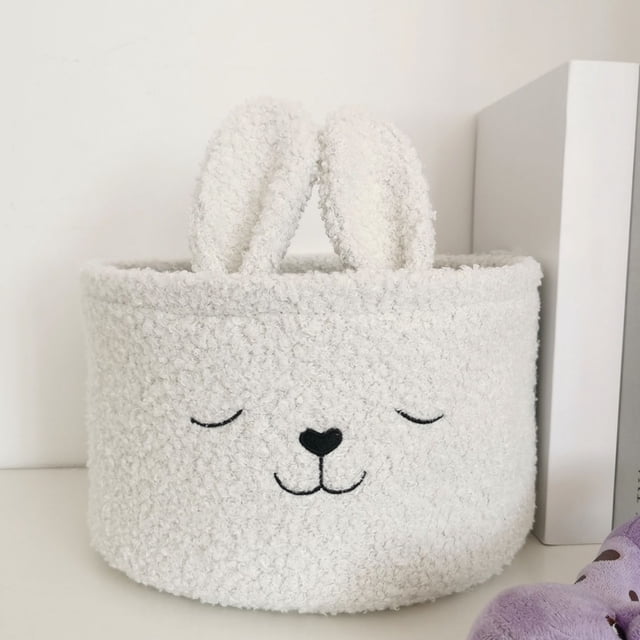 PRETXORVE Happy Easter Bunny Long Ears Easter Basket Buckets Easter Children Storage