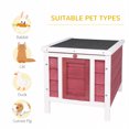 thumbnail image 4 of PawHut Wooden Rabbit Hutch Bunny Cage w/ Run & Tray, Red, 4 of 10