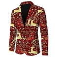 thumbnail image 4 of 2025 Men Christmas Snowflake Santa Prom Suits for Men Printed Pocket Lapel Button Suit Men Slim Fit Suit Jacket Suit, 4 of 5