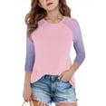 thumbnail image 2 of SERTG T-Shirt Mode Enfant Col Rond Manches 3/4 Imprimé Col Rond pour Été et Printemps 4-15 Ans (Rose3,11 Ans), 2 of 7