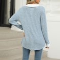 thumbnail image 2 of Yuyuzo Long Sleeve Tops for Women Ribbed Knit V Neck Collared Loose Fitted Casual Lightweight Fall Tees, 2 of 7