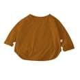thumbnail image 2 of RXIRUCGD T-shirt à Manches Longues pour Enfants, Col Rond Uni, Haut à Manches Longues (Marron, Taille : 90), 2 of 3