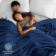 thumbnail image 4 of Bare Home Microplush Fleece Blanket - 300 GSM - Fuzzy Microfleece - Soft & Plush - Giant, Dark Blue, 4 of 9