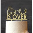 thumbnail image 2 of The Hunt is Over Rustic Wedding Cake Topper Custom Cake Topper Cake Decoration 6-7 Inches Wide, 2 of 3
