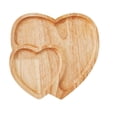 thumbnail image 2 of TopLLC Kitchen Gadgets, Kitchen Accessories, Kitchen Utensils, Kitchen Tool Heart Shaped Solid Wood Tray Double Fruit Tray Partitioned Solid Wood Tray Heart Shaped Solid Tray, 2 of 6