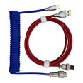 thumbnail image 1 of Miulika Câble USB vers USB 1,8m pour Clavier Mécanique, Rouge Bleu Foncé Rouge, 1 of 8