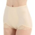 thumbnail image 1 of Women's Rago 919 Light Shaping V Leg Brief Panty with Lace (Beige 2X), 1 of 4