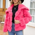 thumbnail image 2 of Hvobtty Veste en Molleton Décontractée à Manches Longues pour Femme, Manteau Chaud en Fausse Fourrure pour Femmes Dames Hiver Uni à Col Rabattu, 2 of 4