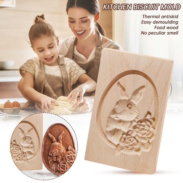 Iodue Biscuit Moulds DIY Baking Moulds Wooden Cookie Cookie Moulds Embossing Craft Decorative Baking Tools For Christmas Thanksgiving Christmas Kitchen