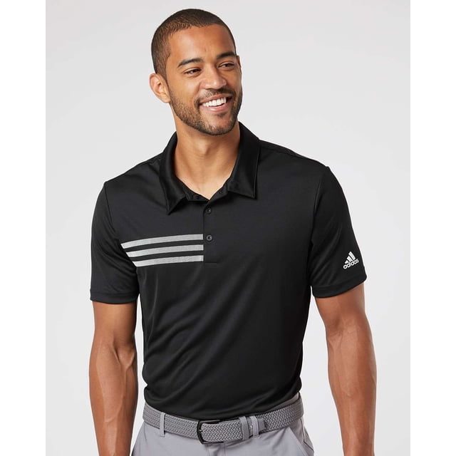 Adidas Mens 3-Stripes Chest Polo, S, BlackWhite
