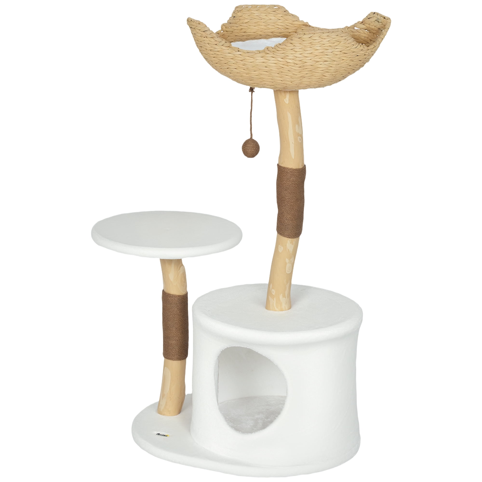 CoSoTower 40" Real Wood Cat Tree, Cat Tower for Indoor Large Adult Cats with Scratching Posts, Condo, Perch, Washable Cushion,