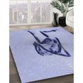 thumbnail image 3 of Ahgly Company Tapis d'Intérieur Lavable en Machine Carré Transitionnel Bleu Ciel, 8 Pieds Carré, 3 of 7