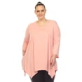 thumbnail image 1 of White Mark Tunique à Manches 3/4 pour Femmes, Taille Empire, Col en V, 1 of 6