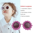 thumbnail image 4 of relayinert Lunettes pour Enfants Plage Décoratives Rondes Lunettes pour Enfants Fleur Intelligentes Lunettes de Soleil pour Filles Vêtements Protection des Yeux Mode Décontractée Violet, 4 of 6